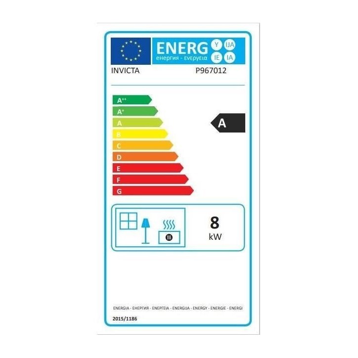 Insert a bûches - INVICTA - Sirocco convection naturemme - 8 KW - En fonte - Bûches 58 cm max