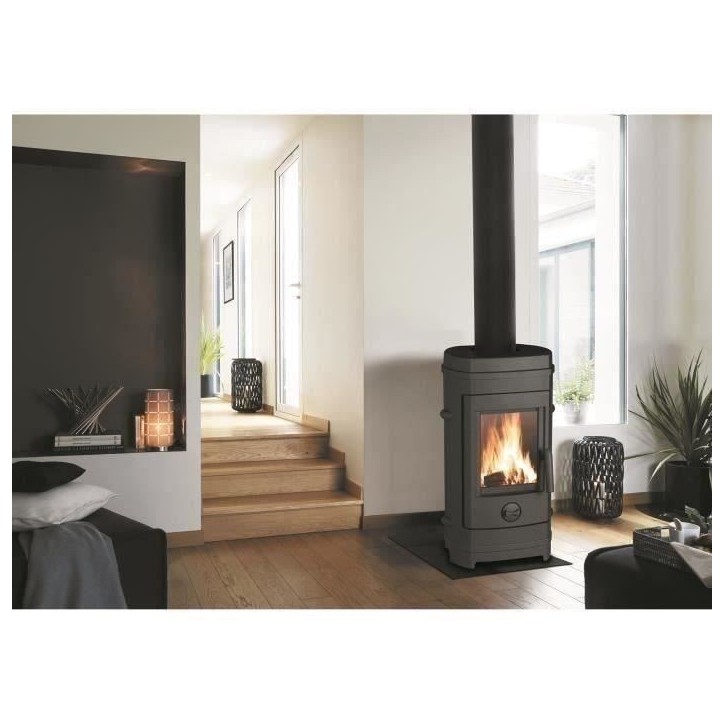 Poele a bois INVICTA Remilly - Puissance optimale: 7 kW - Max: 10,5 kW - Bûches 33 cm max - Fonte - Fabriqué en France - Ecode Poele a bois INVICTA Remilly - Puissance optimale: 7 kW - Max: 10,5 kW - Bûches 33 cm max - Fonte - Fabriqué en France - Ecode