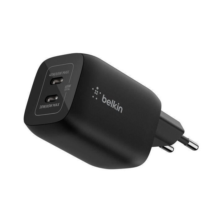 Chargeur secteur double port USB-C - BELKIN - 65 W - Nintendo Switch 2 - Noir Chargeur secteur double port USB-C - BELKIN - 65 W - Nintendo Switch 2 - Noir