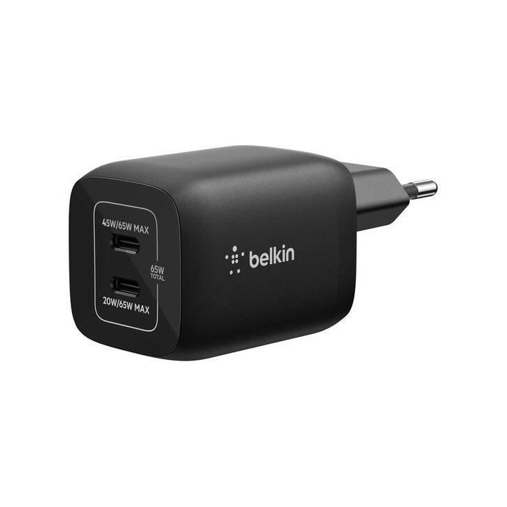 Chargeur secteur double port USB-C - BELKIN - 65 W - Nintendo Switch 2 - Noir Chargeur secteur double port USB-C - BELKIN - 65 W - Nintendo Switch 2 - Noir
