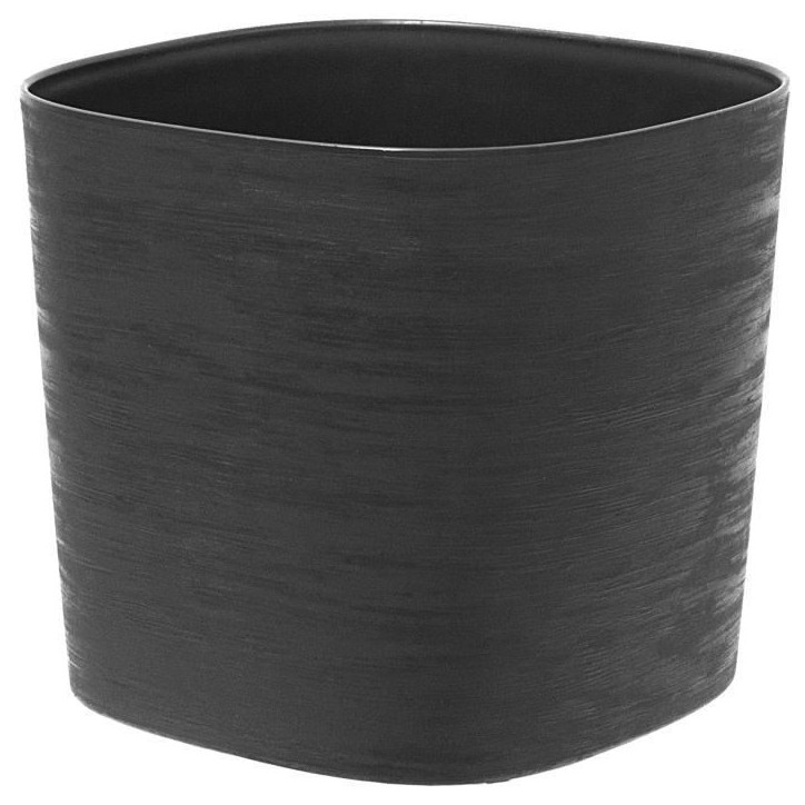 Pot avec réserve d'eau - GARDEN ID Respect - Noir-Anth 40 x 40 cm - 100% déchets ménagers - 100% recyclable - Surface structu