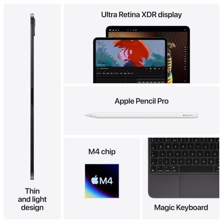 Apple - iPad Pro (2024) - 13 - WiFi - 256 Go - Noir sidéral