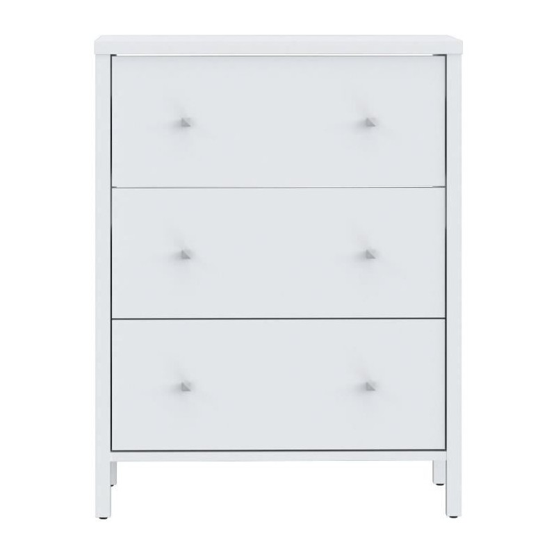 Meuble sous lavabo - Blanc - 3 tiroirs - L64 x P40 x H83 cm - IPSARION Meuble sous lavabo - Blanc - 3 tiroirs - L64 x P40 x H83 cm - IPSARION