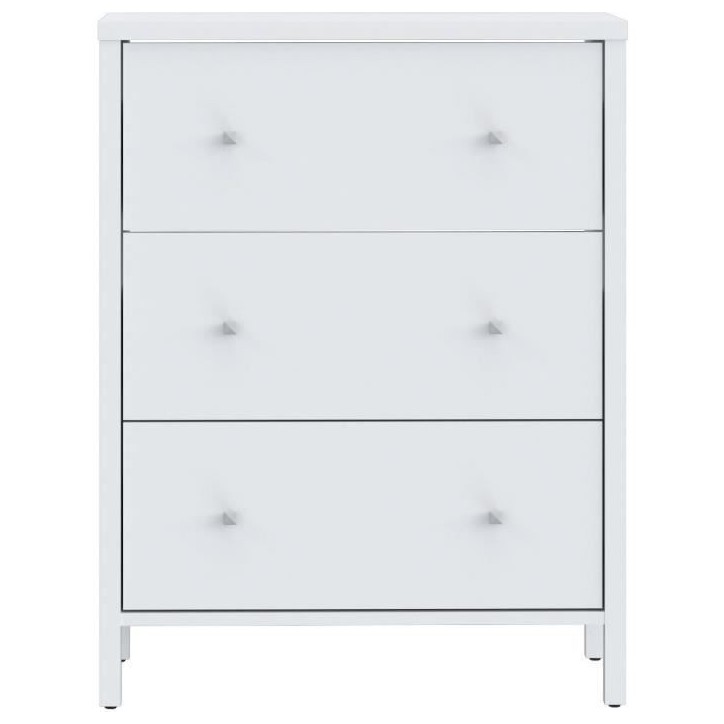 Meuble sous lavabo - Blanc - 3 tiroirs - L64 x P40 x H83 cm - IPSARION Meuble sous lavabo - Blanc - 3 tiroirs - L64 x P40 x H83 cm - IPSARION