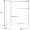 Meuble sous lavabo - Blanc - 3 tiroirs - L64 x P40 x H83 cm - IPSARION