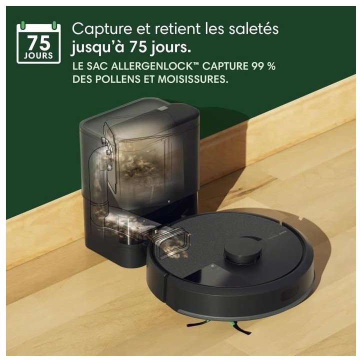 iRobot Roomba 105 Combo+Autoempty Dock - Robot Aspirateur Laveur 2en1 - Aspiration de 7KPa - Navigation LiDAR iRobot Roomba 105 Combo+Autoempty Dock - Robot Aspirateur Laveur 2en1 - Aspiration de 7KPa - Navigation LiDAR