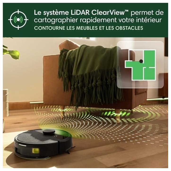 iRobot Roomba 105 Combo+Autoempty Dock - Robot Aspirateur Laveur 2en1 - Aspiration de 7KPa - Navigation LiDAR iRobot Roomba 105 Combo+Autoempty Dock - Robot Aspirateur Laveur 2en1 - Aspiration de 7KPa - Navigation LiDAR