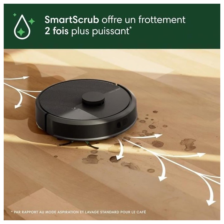 iRobot Roomba 105 Combo+Autoempty Dock - Robot Aspirateur Laveur 2en1 - Aspiration de 7KPa - Navigation LiDAR iRobot Roomba 105 Combo+Autoempty Dock - Robot Aspirateur Laveur 2en1 - Aspiration de 7KPa - Navigation LiDAR