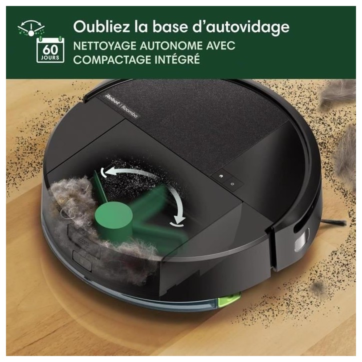 Aspirateur Robot Laveur - IROBOT Roomba 205 Combo Compactor - 3h - 7000 Pa - 1820 ml - Noir Aspirateur Robot Laveur - IROBOT Roomba 205 Combo Compactor - 3h - 7000 Pa - 1820 ml - Noir