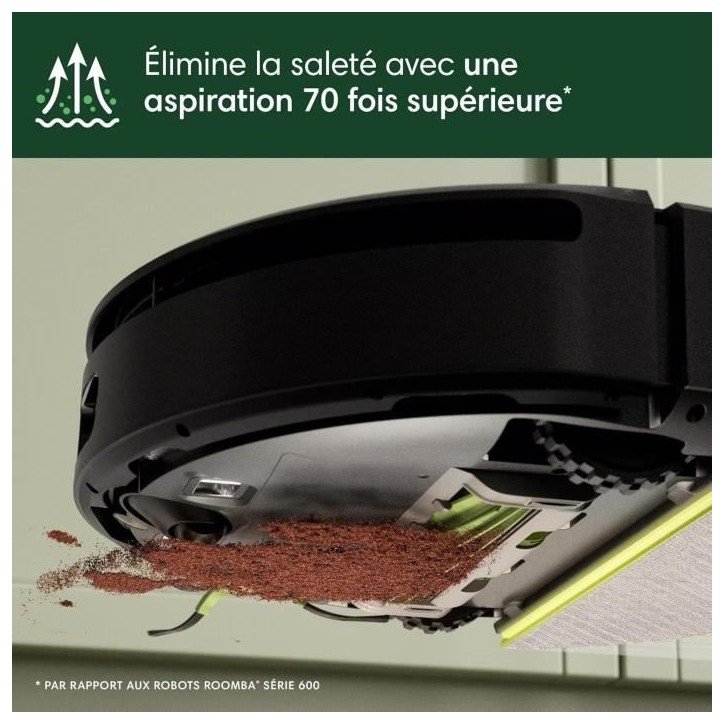 Aspirateur Robot Laveur - IROBOT Roomba 205 Combo Compactor - 3h - 7000 Pa - 1820 ml - Noir Aspirateur Robot Laveur - IROBOT Roomba 205 Combo Compactor - 3h - 7000 Pa - 1820 ml - Noir