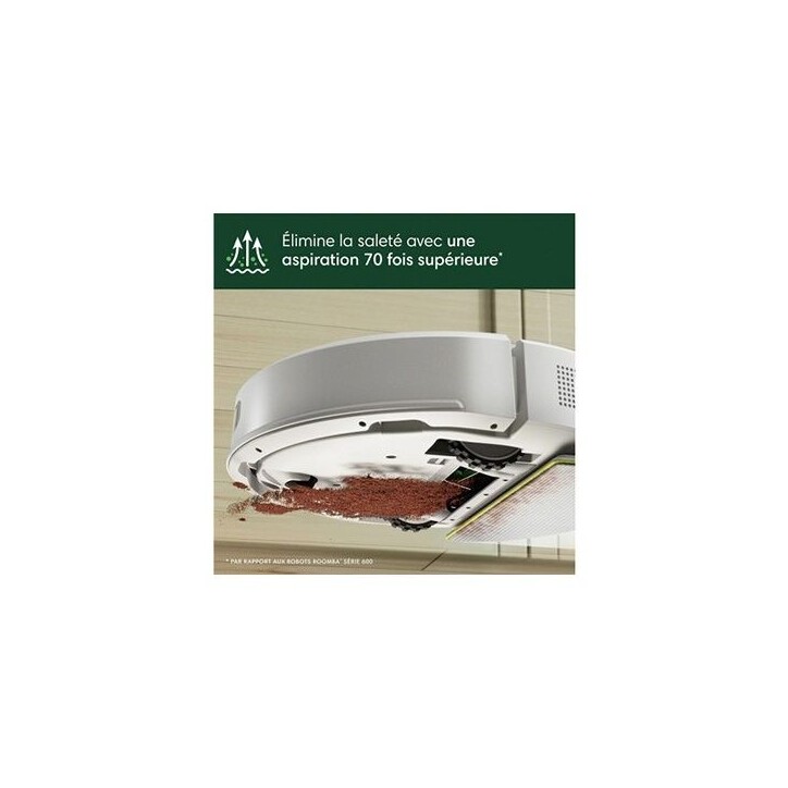 Aspirateur Robot Laveur - IROBOT Roomba 105 Combo - 2h - 7000 Pa - 400 ml - Blanc Aspirateur Robot Laveur - IROBOT Roomba 105 Combo - 2h - 7000 Pa - 400 ml - Blanc