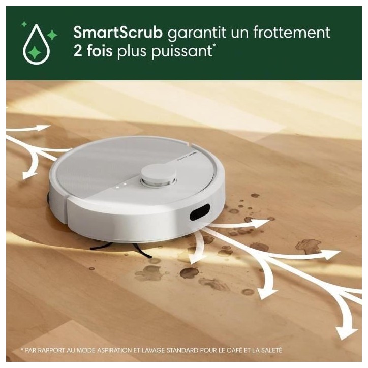 iRobot Roomba Plus 405 Combo Robot + AutoWash - Base Multifonction - Lavage et séchage des lingettes - LiDAR Clearview