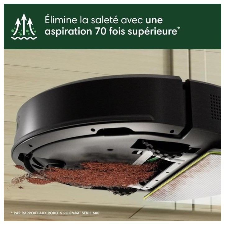 iRobot Roomba 105 Combo - Robot Aspirateur Laveur 2en1 - Puissance d'Aspiration de 7KPa - Navigation LiDAR - Détection des Tapi iRobot Roomba 105 Combo - Robot Aspirateur Laveur 2en1 - Puissance d'Aspiration de 7KPa - Navigation LiDAR - Détection des Tapi