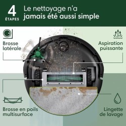 iRobot Roomba 105 Combo - Robot Aspirateur Laveur 2en1 - Puissance d'A
