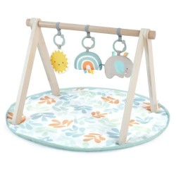 INGENUITY Tapis d'éveil bébé Sun Valley, arche de jeu en bois - 3 j
