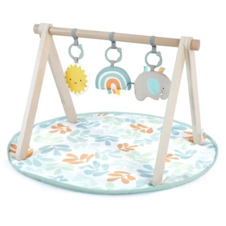 INGENUITY Tapis d'éveil bébé Sun Valley, arche de jeu en bois - 3 j