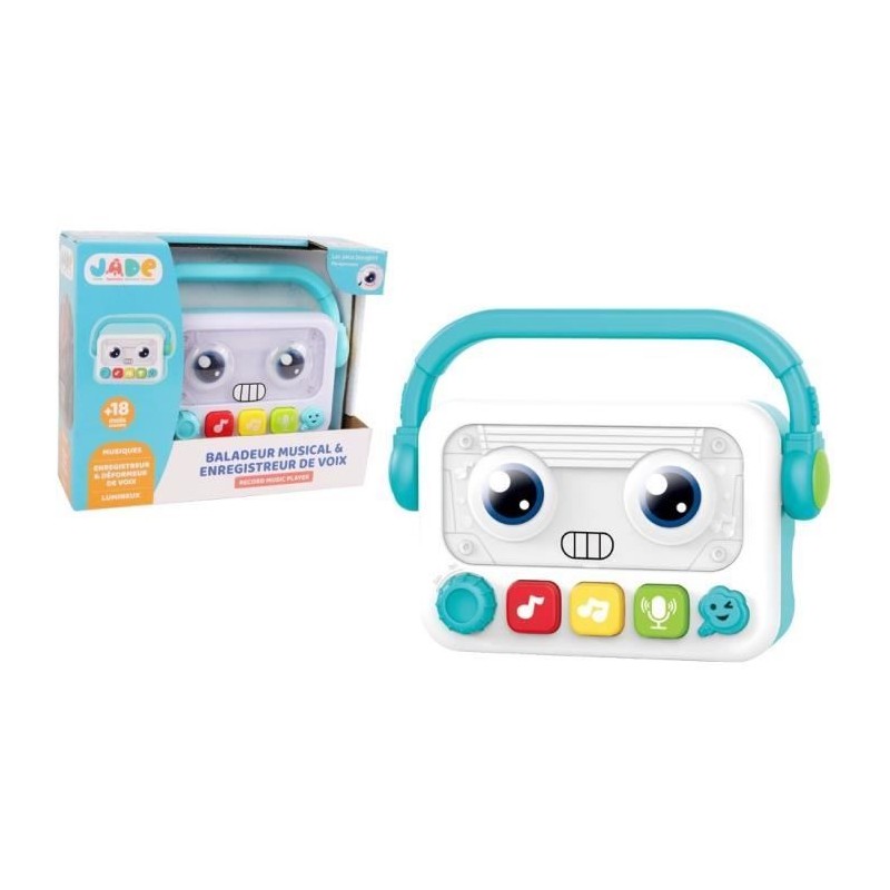 Baladeur robot musical & lumineux - J.A.D.E - 17 cm - Musique, Enregis Baladeur robot musical & lumineux - J.A.D.E - 17 cm - Musique, Enregis