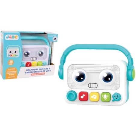 Baladeur robot musical & lumineux - J.A.D.E - 17 cm - Musique, Enregis