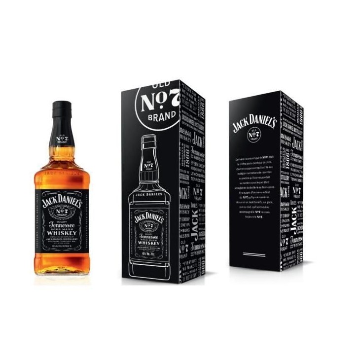 Jack Daniel's Old N°7 + Etui métal Equity - Whisky - 70 cl - 40,0% Vol.