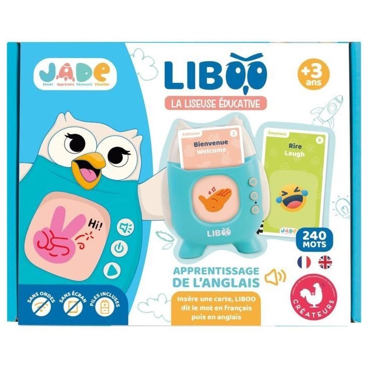 Liseuse Liboo - JADE - Français - Anglais - 240 Mots - Jeu Educatif - Piles Incluses - Vocabulaire - Apprentissage - Design Fra Liseuse Liboo - JADE - Français - Anglais - 240 Mots - Jeu Educatif - Piles Incluses - Vocabulaire - Apprentissage - Design Fra
