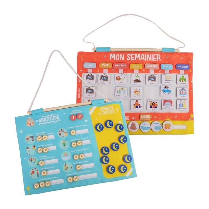 Calendrier Semainier Gratitude Pour Enfant - JADE - Montessori - Jeu E