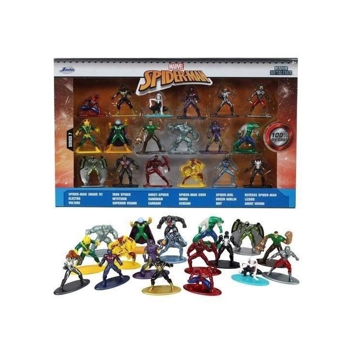 Coffret Spiderman - SIMBA.DICKIE.GROUP - 18 figurines 4cm en métal - Multicolore - Blanc - Enfant Coffret Spiderman - SIMBA.DICKIE.GROUP - 18 figurines 4cm en métal - Multicolore - Blanc - Enfant