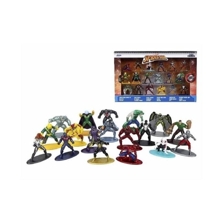 Coffret Spiderman - SIMBA.DICKIE.GROUP - 18 figurines 4cm en métal - Multicolore - Blanc - Enfant Coffret Spiderman - SIMBA.DICKIE.GROUP - 18 figurines 4cm en métal - Multicolore - Blanc - Enfant