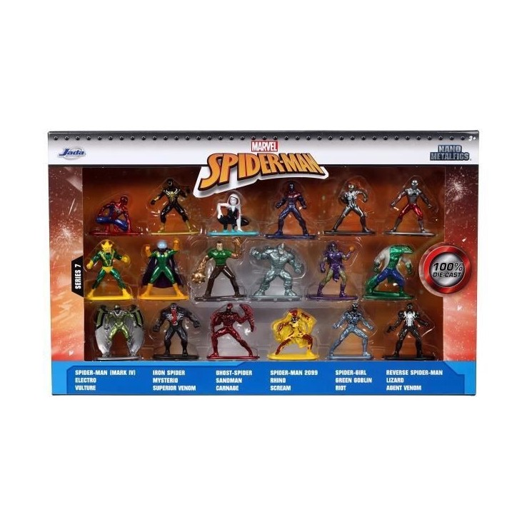 Coffret Spiderman - SIMBA.DICKIE.GROUP - 18 figurines 4cm en métal - Multicolore - Blanc - Enfant Coffret Spiderman - SIMBA.DICKIE.GROUP - 18 figurines 4cm en métal - Multicolore - Blanc - Enfant
