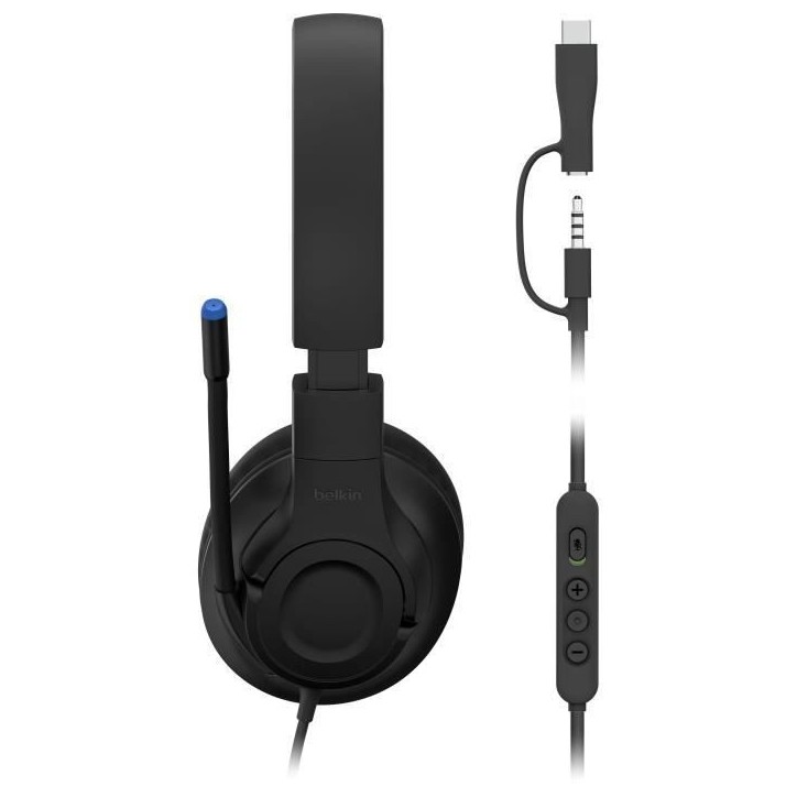 Casque audio filaire - BELKIN - Inspire - Compatible Nintendo Switch 2 - Pour enfants - Noir