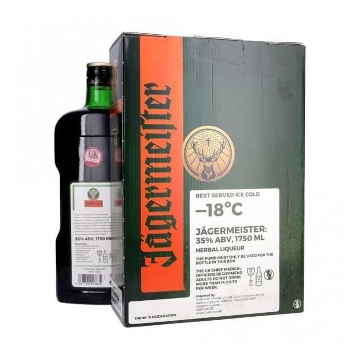 Coffret PartyPack - Liqueur Jägermeister 35,0% Vol. 175cl + 4 verres éco-cups + 1 pompe