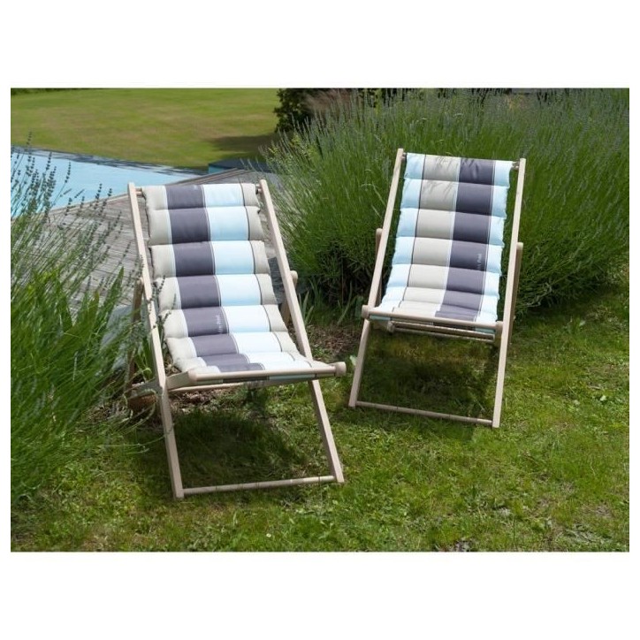 JARDIN PRIVE Chilienne matelassée J'adore - Structure en bois - Gris JARDIN PRIVE Chilienne matelassée J'adore - Structure en bois - Gris