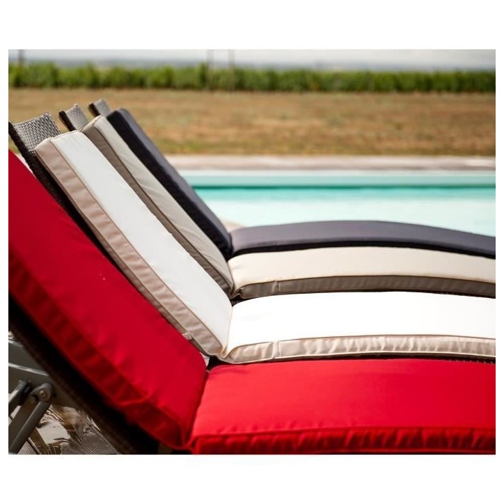 JARDIN PRIVE Coussin bain de soleil MONTE CARLO - 185 x 55 x 6 cm - Gris ardoise JARDIN PRIVE Coussin bain de soleil MONTE CARLO - 185 x 55 x 6 cm - Gris ardoise