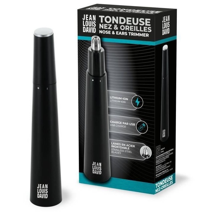 Tondeuse nez-oreilles - JEAN LOUIS DAVID - Coupe Ciculaire Indolore - Batterie Lithium-Ion - Grande Autonomie - Confort Incompar Tondeuse nez-oreilles - JEAN LOUIS DAVID - Coupe Ciculaire Indolore - Batterie Lithium-Ion - Grande Autonomie - Confort Incompar