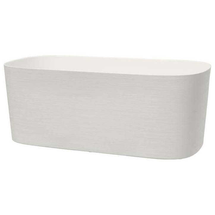 Jardiniere avec réserve d'eau - GARDEN ID Respect - Blanc 50 x 17 cm - 100% déchets ménagers - 100% recyclable - Surface stru