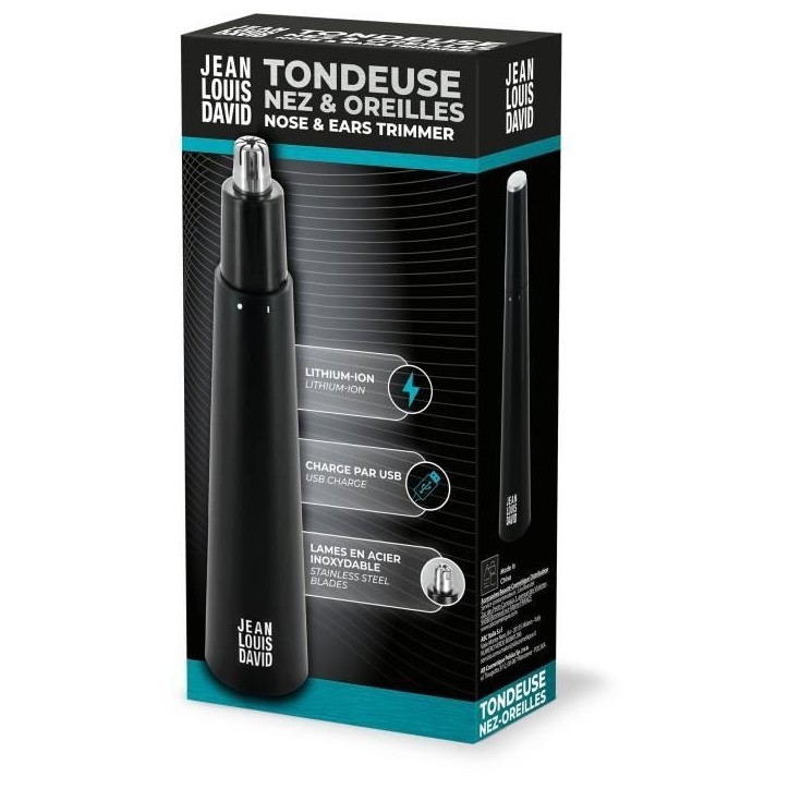 Tondeuse nez-oreilles - JEAN LOUIS DAVID - Coupe Ciculaire Indolore - Batterie Lithium-Ion - Grande Autonomie - Confort Incompar Tondeuse nez-oreilles - JEAN LOUIS DAVID - Coupe Ciculaire Indolore - Batterie Lithium-Ion - Grande Autonomie - Confort Incompar