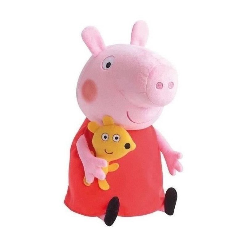 Peluche Peppa Pig - Jemini - 37cm - Rose, rouge et jaune - Pour bébé Peluche Peppa Pig - Jemini - 37cm - Rose, rouge et jaune - Pour bébé
