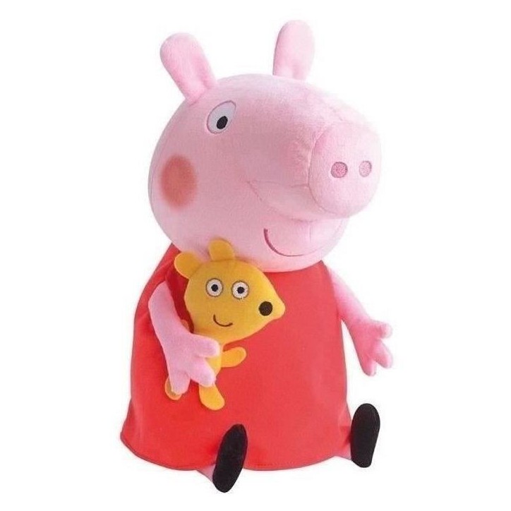 Peluche Peppa Pig - Jemini - 37cm - Rose, rouge et jaune - Pour bébé Peluche Peppa Pig - Jemini - 37cm - Rose, rouge et jaune - Pour bébé