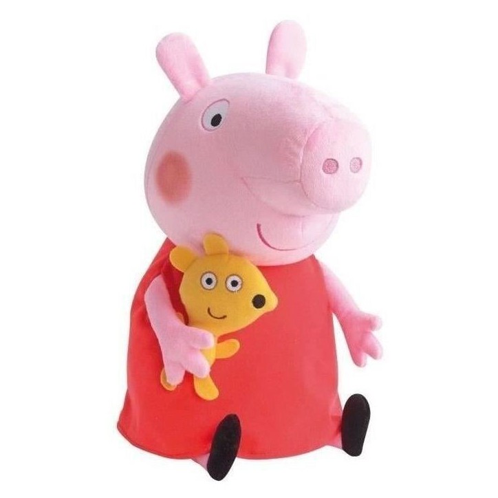 Peluche Peppa Pig - Jemini - 37cm - Rose, rouge et jaune - Pour bébé Peluche Peppa Pig - Jemini - 37cm - Rose, rouge et jaune - Pour bébé
