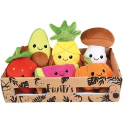 JEMINI Fruity 's cagette de 6 peluches toutes douces fruits et légume