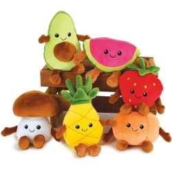 JEMINI Fruity 's cagette de 6 peluches toutes douces fruits et légume