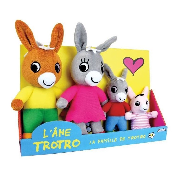 Coffret Peluche Trotro et Famille +/- 15 cm - JEMINI - Trotro, sa maman, son papa et sa petite soeur. Coffret Peluche Trotro et Famille +/- 15 cm - JEMINI - Trotro, sa maman, son papa et sa petite soeur.