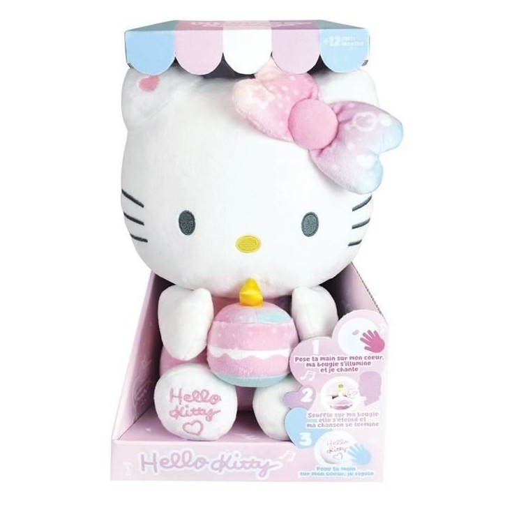 Hello Kitty Peluche Interactive Anniversaire +/- 26 cm - JEMINI - Musique, bougie et rire interactifs. Hello Kitty Peluche Interactive Anniversaire +/- 26 cm - JEMINI - Musique, bougie et rire interactifs.