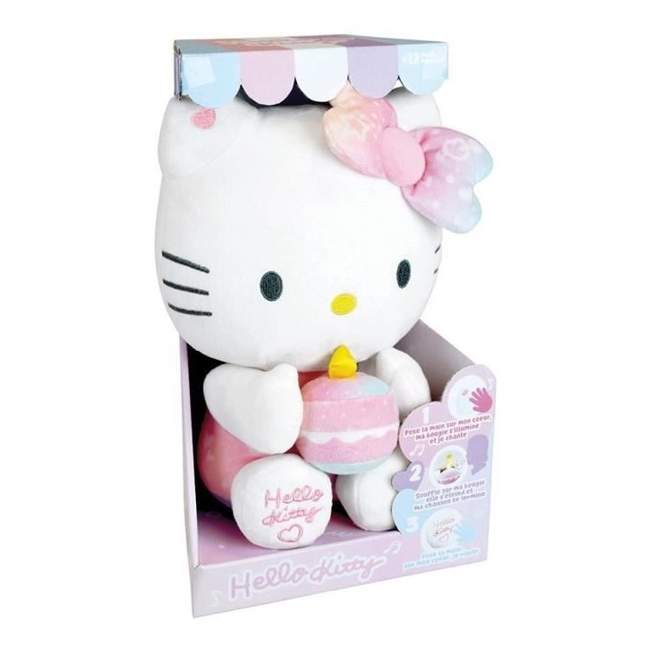 Hello Kitty Peluche Interactive Anniversaire +/- 26 cm - JEMINI - Musique, bougie et rire interactifs. Hello Kitty Peluche Interactive Anniversaire +/- 26 cm - JEMINI - Musique, bougie et rire interactifs.