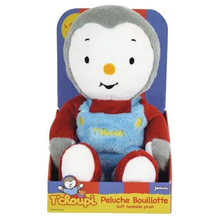T'choupi Peluche Bouillotte +/- 21 cm avec Micro Perles d'Argile - JEMINI - Apaise les maux de ventre et réchauffe.