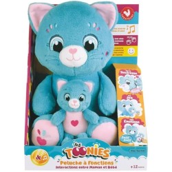 Peluche douce - JEMINI - TOONIES - Maman Chat intéractive et son béb
