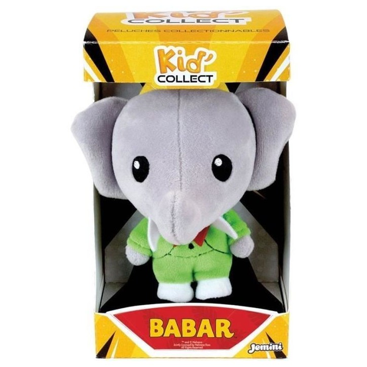 Peluche a collectionner Elephant - JEMINI - BABAR - Kid'collect +/- 13 cm Peluche a collectionner Elephant - JEMINI - BABAR - Kid'collect +/- 13 cm