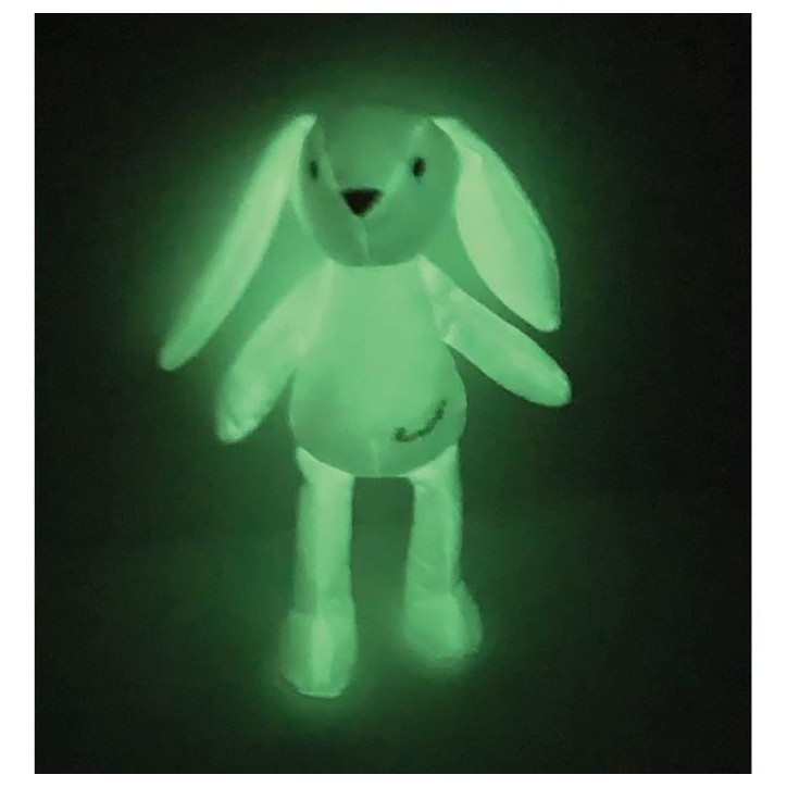 JEMINI Luminou Lapin blanc Peluche lumineuse naturelle fonctionne sans pile+/- 20 cm
