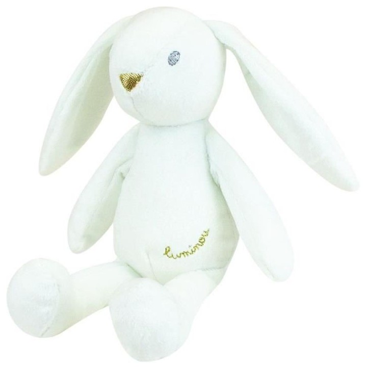 JEMINI Luminou Lapin blanc Peluche lumineuse naturelle fonctionne sans pile+/- 20 cm