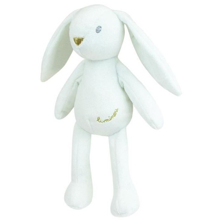 JEMINI Luminou Lapin blanc Peluche lumineuse naturelle fonctionne sans pile+/- 20 cm