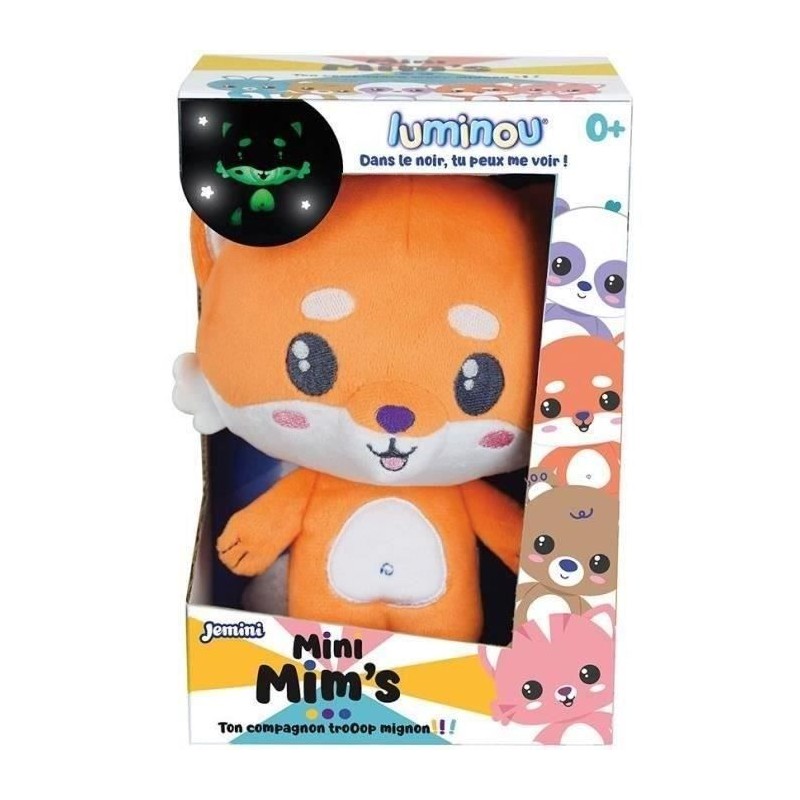 Peluche lumineuse naturelle - JEMINI - Luminou renard mini mim's - Fon Peluche lumineuse naturelle - JEMINI - Luminou renard mini mim's - Fon